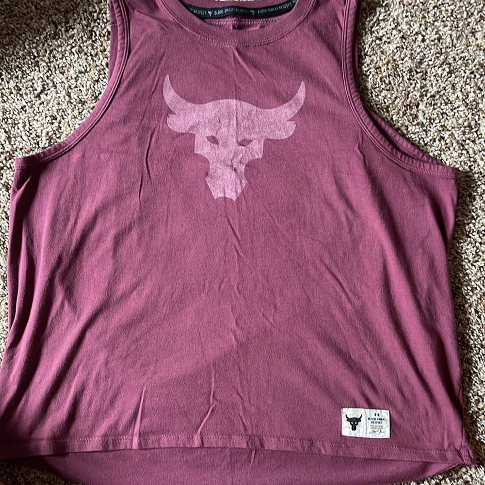 Purple/maroon project rock under armour tank